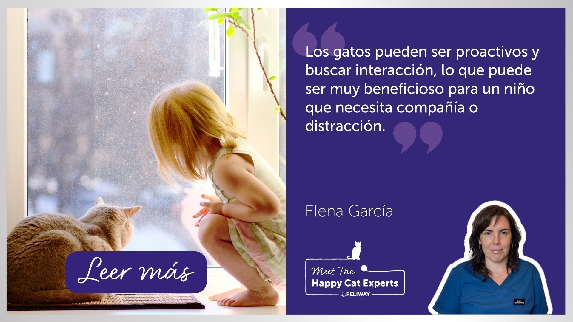 Niña y gato mirando por una ventana.