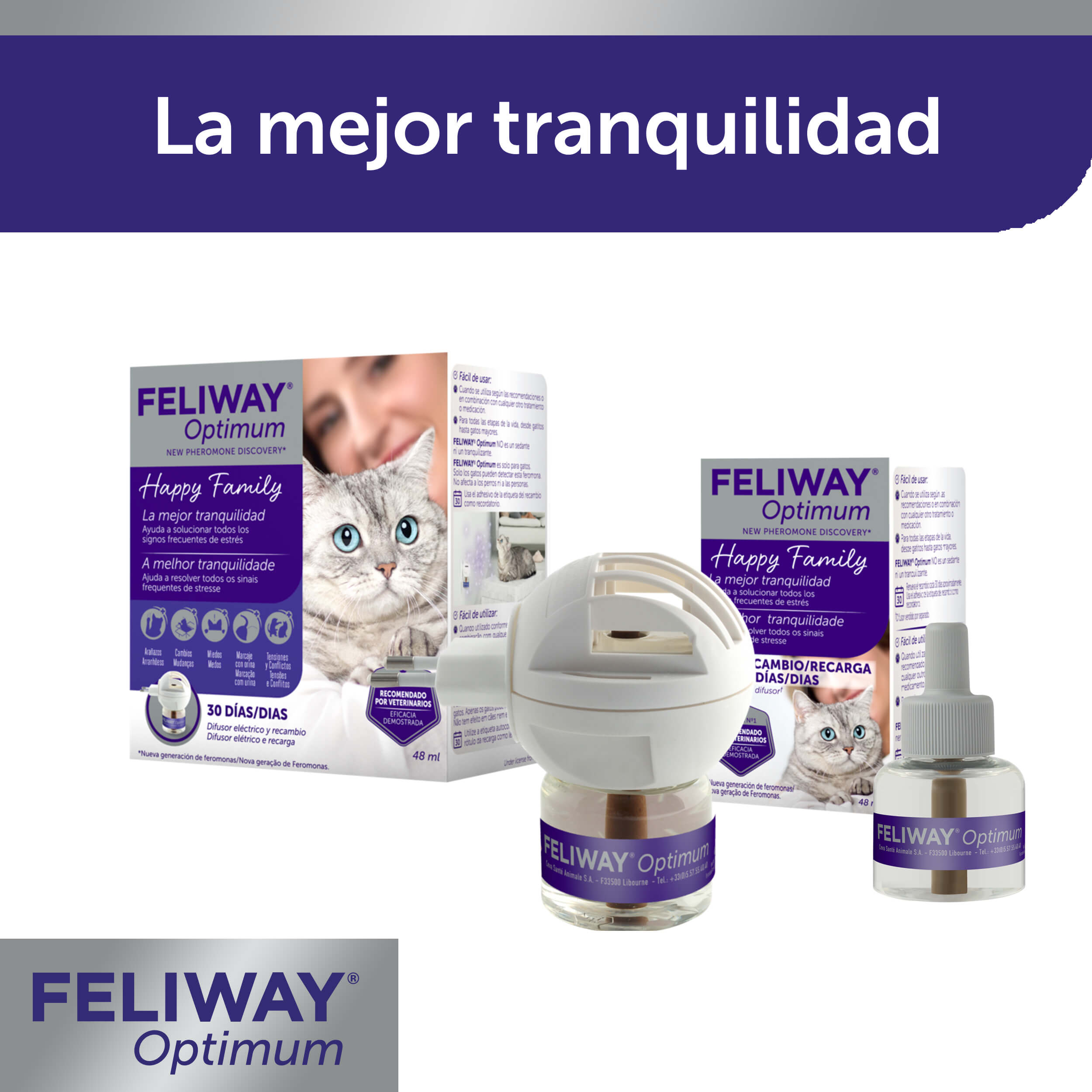 FELIWAY® Optimum Difusor | Feromonas Para Calmar Gatos